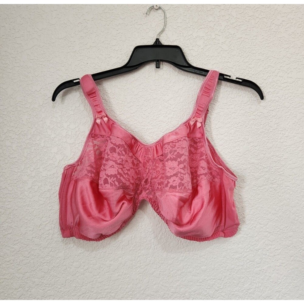 NWOT Comfort Choice Bra Pink Wirefree Easy Enhancer Lace Size 52D Choice